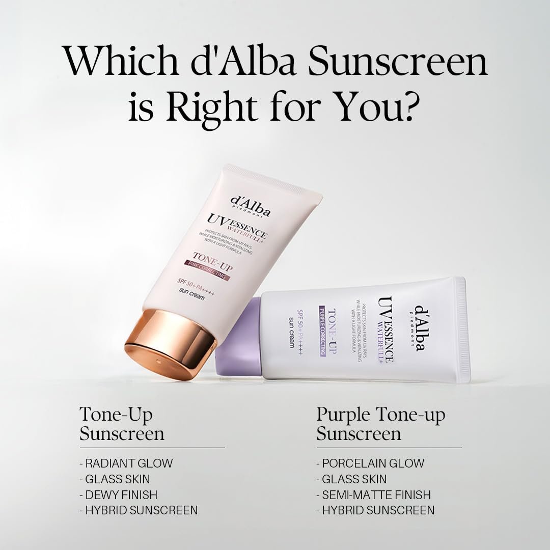 d'alba Loción Solar Tonificante Waterfull SPF50+PA++++ de Trufa Blanca italiana, Crema Solar Teñida con Filtros UV Veganos, Loción Solar Brillante e iluminadora, Skincare Coreano