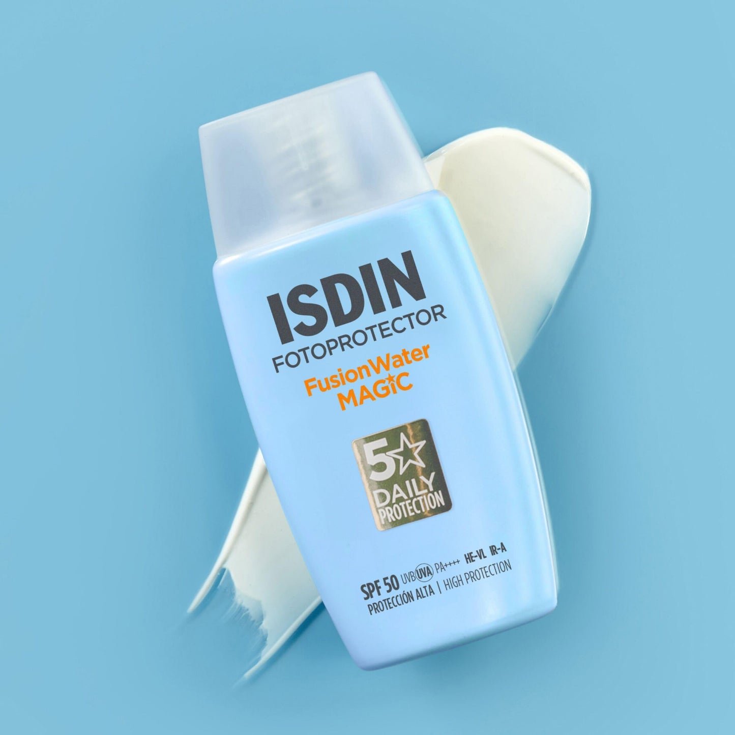 ISDIN Fotoprotector Fusion Water MAGIC SPF 50, Protector Solar Facial De Uso Diario Ultraligero Y Absorción Inmediata, Crema Solar Que Protege Frente Al Daño Solar Con Tecnología Full Spectrum -50 ml