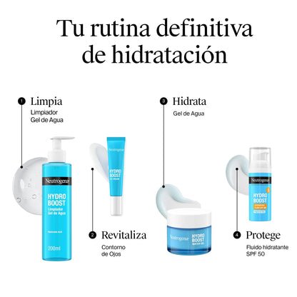 Neutrogena Hydro Boost Fluido Hidratante SPF 50 (1 x 50 ml), crema solar 50 de uso diario con ácido hialurónico y 2% niacinamida, protector solar hidratante de amplio espectro